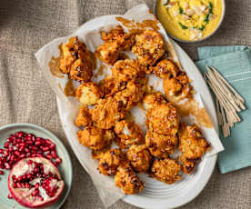 Gebackener Karfiol mit Sesam und Cornflakes