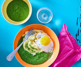 Rahmspinat mit Kartoffelpüree und Ei