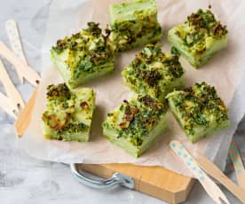 Cubetti di frittata con broccoli