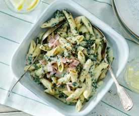 Schinken-Spinat-Pasta