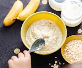 Babyfreundlicher Bananen-Erdnussmus-Brei