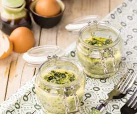 Frittata di spinaci e formaggi in vasocottura