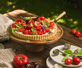 Tarta z ricottą i kolorowymi pomidorkami