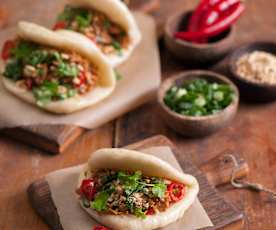 Bułeczki bao z szarpanym indykiem