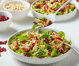 Brussel Sprouts Salad with Cranberries and Almonds