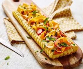 Tarte fraîche aux légumes d'été, brousse aux herbes