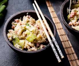 Arroz con jamon y bok choy TM6