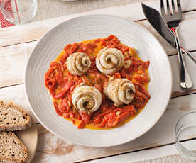 Rollitos de lenguado con piperrada