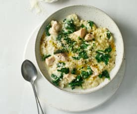 Chicken, spinach and leek risotto