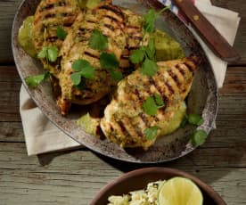 Chili-Limetten-Poulet mit Blumenkohlreis