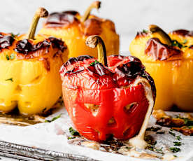 Poivrons farcis à la Jack-o'-lantern