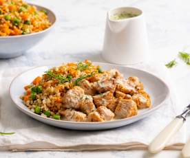 Indyk z warzywną kaszą