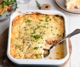 Pastel de queso con jamón y brócoli