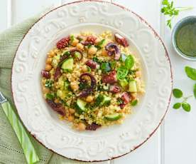 Insalata di bulgur con polpo e ceci