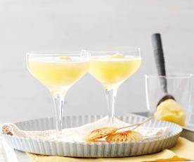 Sorbetto all'arancia e spumante