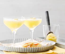 Orangensorbet mit Sekt