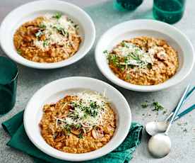 Risotto de riz brun aux champignons