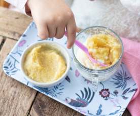 Riz au lait et compote de pommes