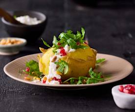 Ofenkartoffeln mit Feta und Granatapfelkernen