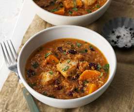 Red bean chicken and sweet potato stew