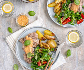 Polędwiczki w sosie z suszonych pomidorów