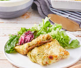 Crepas florentinas de pollo