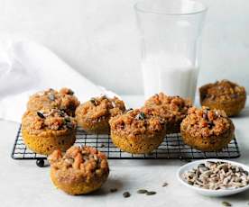Muffins aux carottes et crumble aux noix avec le Nester