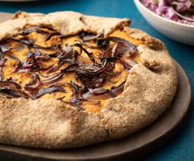 Pumpkin and Onion Galette with Autumn Coleslaw