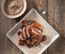 Χοιρινό φιλέτο με μαυροδάφνη και πουρές κάστανου