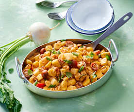 Mairübchen-Ragout mit Flusskrebsen und Gnocchi