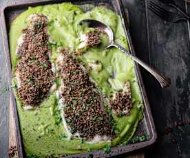 Sandre en croûte de café