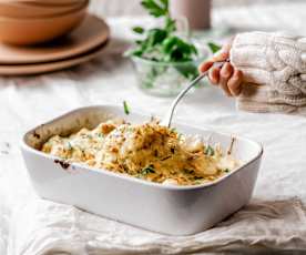 Gratin de chou-fleur, curry et lait de coco