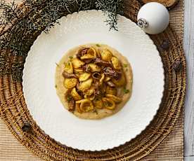 Orecchiette ai totani su crema di fagioli cannellini