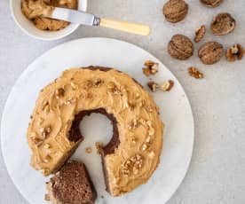 Walnut cake with and coffee frosting