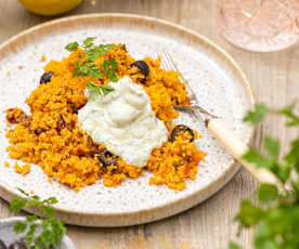 Couscous méditerranéen avec dip au yogourt