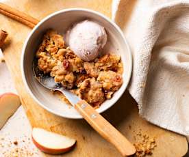Vegan Apple and Nut Crumble with Rum Raisins