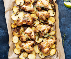 Zitronige Chicken-Wings sous-vide mit Erdäpfeln