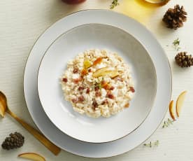 Risotto mele, speck e timo