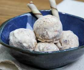 Sorvete de banana com chocolate