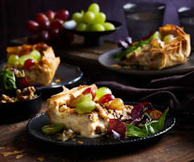 Trauben-Käse-Quiche mit Walnüssen