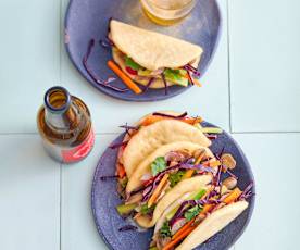 Bao buns aux radis, carottes et champignons