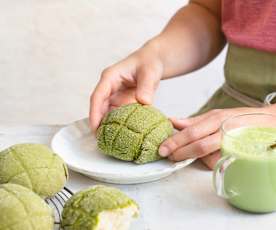 Melon pan au matcha