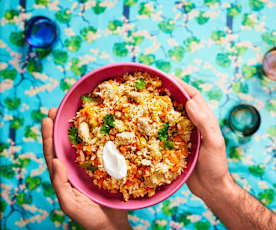 Reis-Pot mit Hähnchen