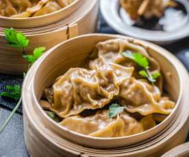 Gegrilde Japanse Gyozas met Varkensvlees en Gember