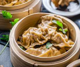 Gyozas grillés au porc et gingembre