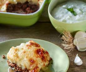 Fırında Püreli Kaşarlı Köfte ve Cacık