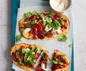 Beetroot and lamb flatbreads with tahini yoghurt (Diabetes)