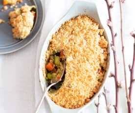 Crumble de légumes au parmesan