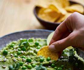 Guacamole épicé aux petits pois