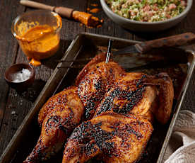 Ognisty kurczak z warzywną surówką